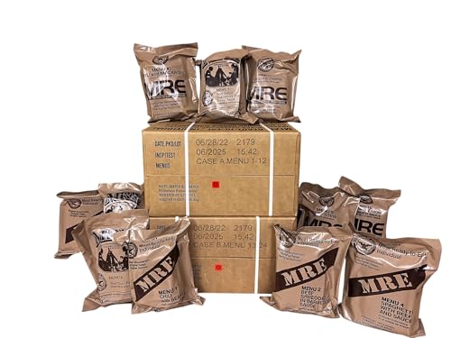 24 Military-Style MREs &ndash; Case A & B &ndash; Complete Meals with Flameless Heaters &ndash; Emergency Food Supply for Survival