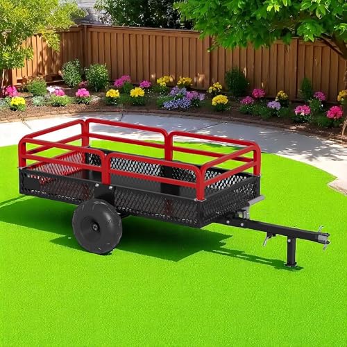 ATV UTV Trailers Tow Behind Dump Cart, 1500lbs Utility Trailers W/Support Stand, Heavy Duty Carts with Wheels