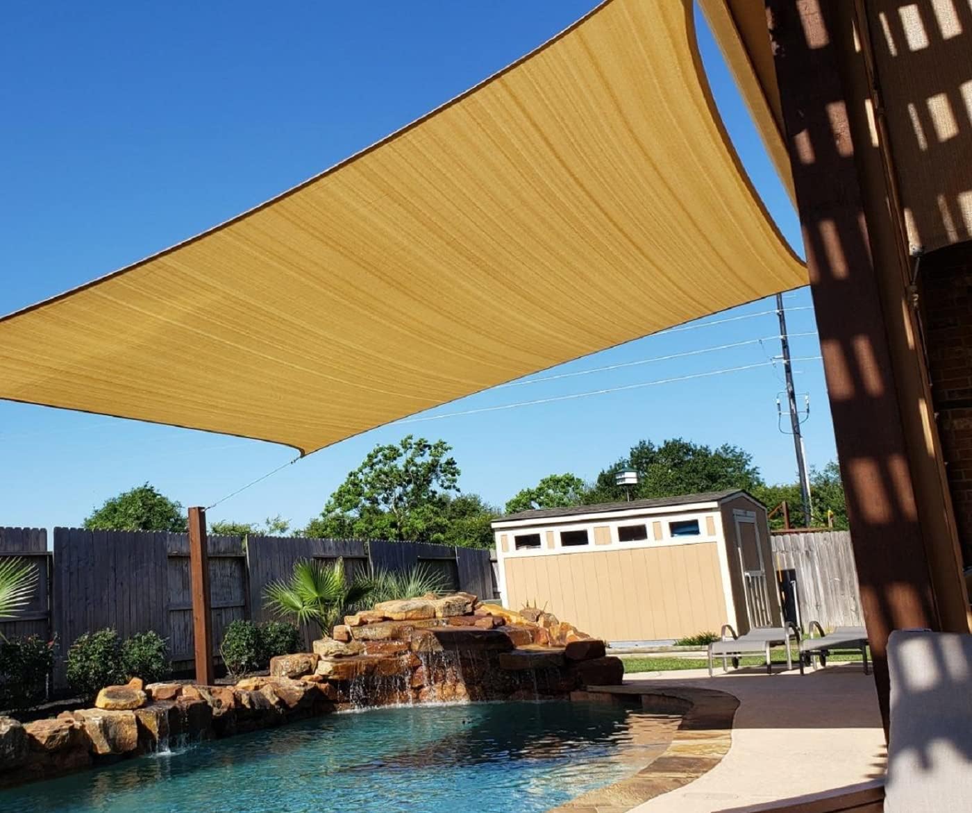 Abrotain 10' x 13' Sun Shade Sail Canopy Rectangle Patio Shade Cloth Block Sunshade Fabric