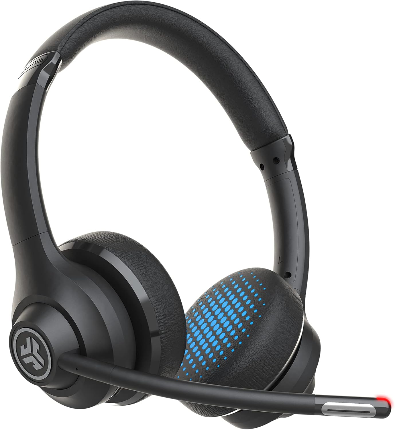 JLab Go Work Wireless On-Ear Headphones with Boom Mic | Bluetooth or Wired Office Headset | Multipoint Connect | 45+ Hours Playtime | Clear Calls and