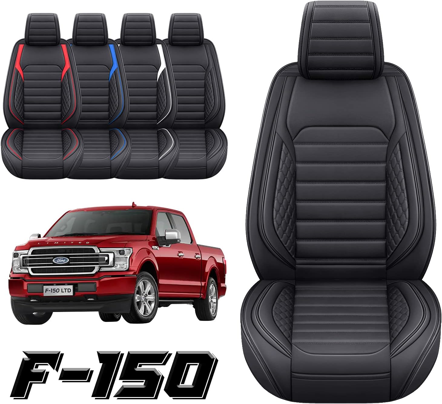 YIERTAI Custom Fit for Ford F150 Seat Covers Compatible with 2009-2022 F150 2017-2022 F250 F350 F450 Truck Crew Cab Supercab Super Duty Waterproof