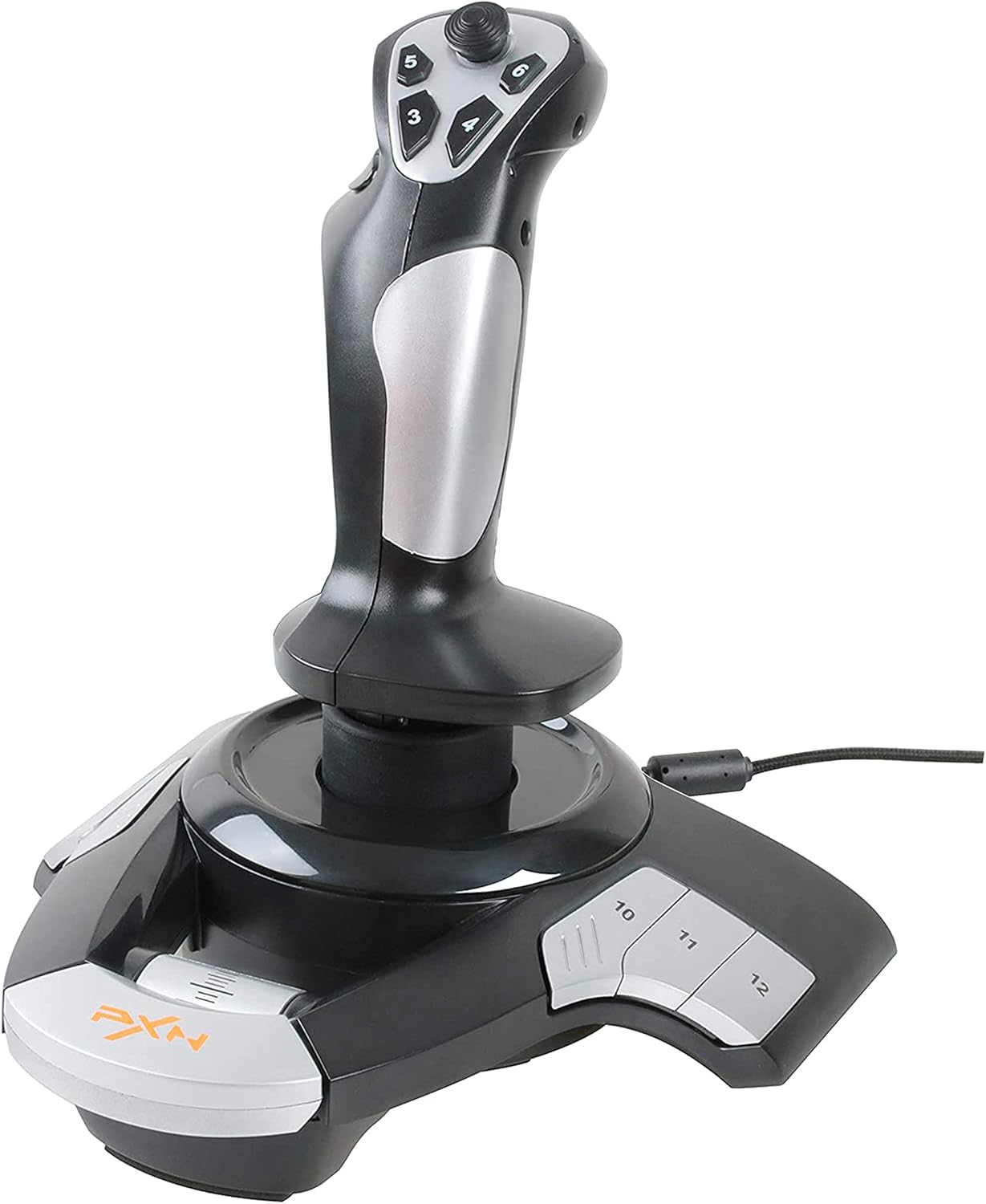 PXN-USB Flight Simulation Stick PC Flight Joystick Flight Joystick Controller, with Vibration Function Throttle Control, 12 Programmable Buttons