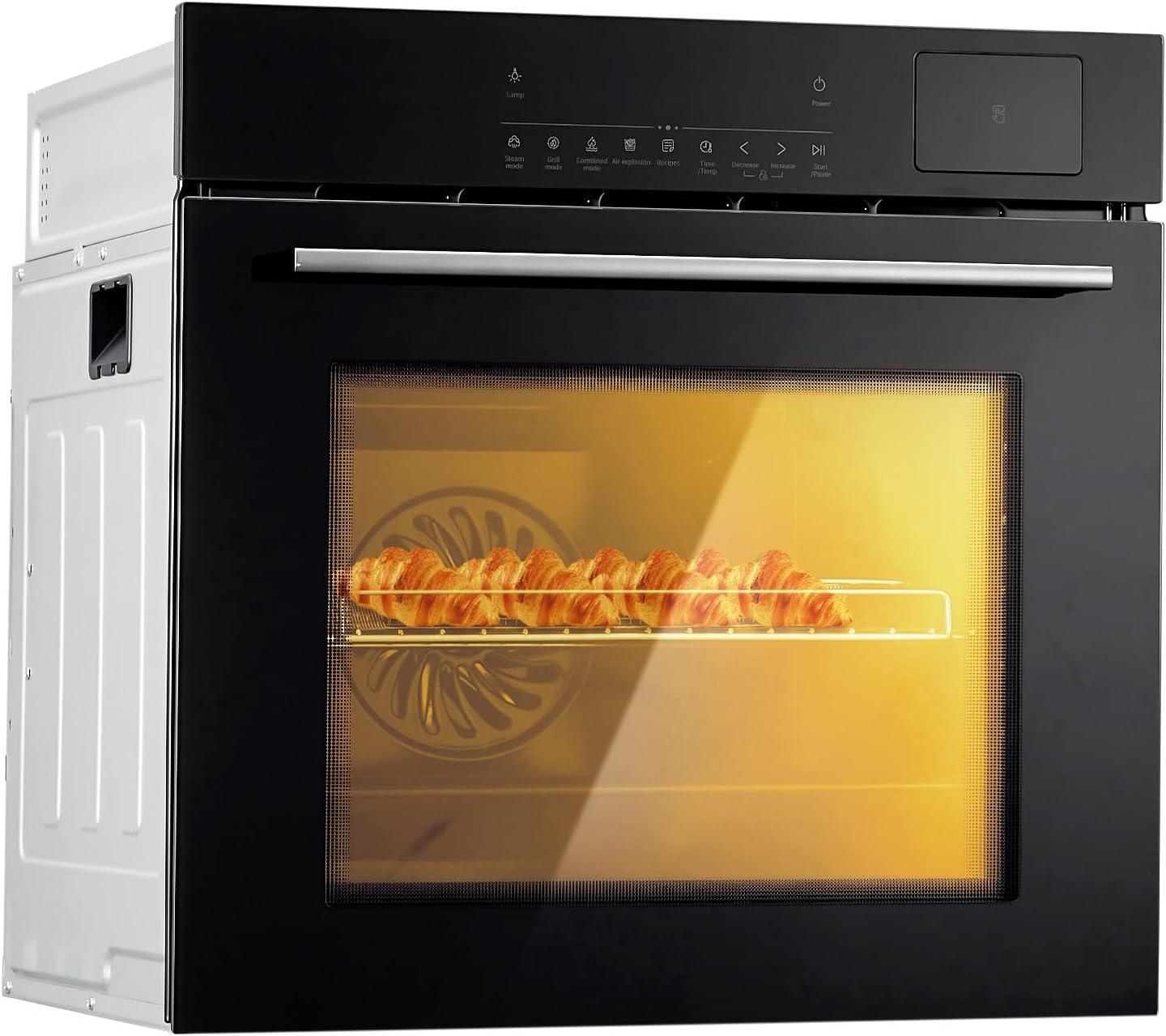 24" Electric Single Wall Oven, 2.5Cu.ft Built-in Electric Convection Oven, 8 Baking Modes, with Air Frying Function, 3000w