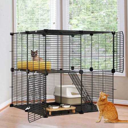 Dextrus 2-Tier Indoor Cat Cage Pet Playpen for Ferrets - Pet Supplies online store