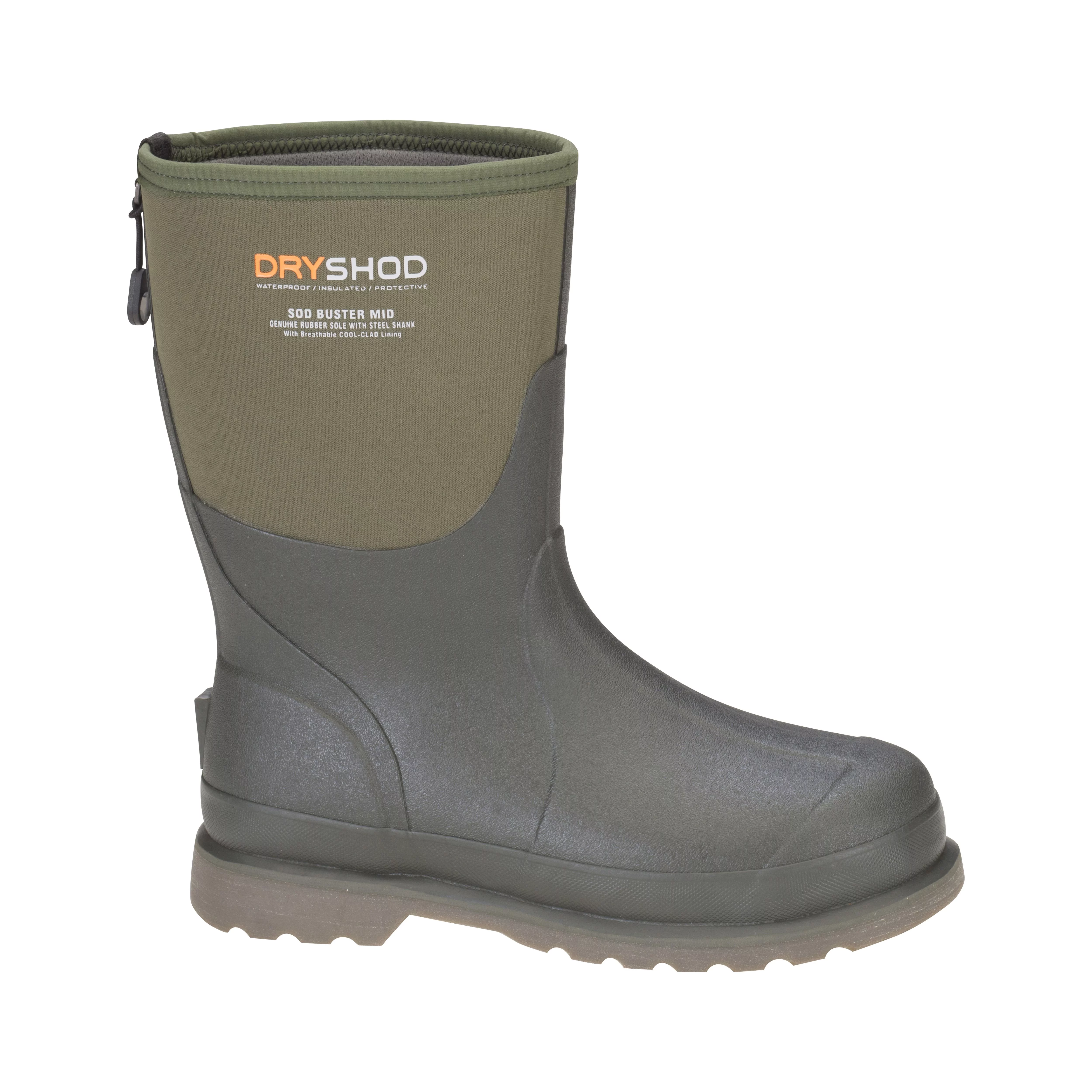 Dryshod Men's Sod Buster Mid Cut Moss/Grey Boot in Size 11