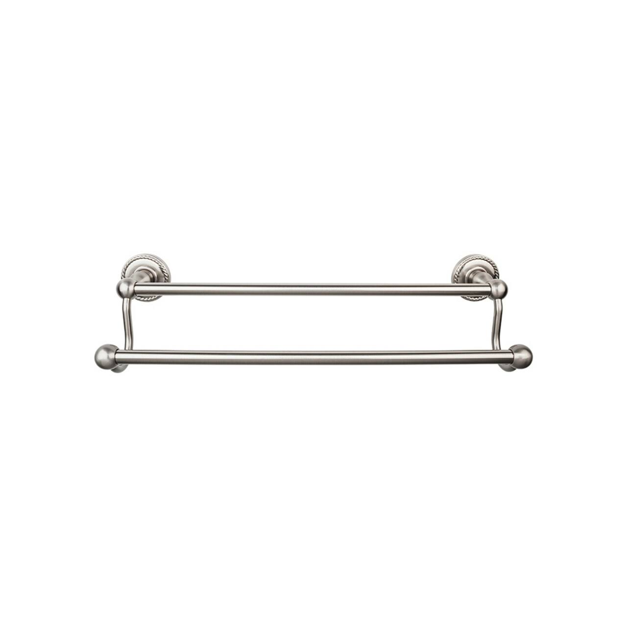 Top Knobs ED9BSNF Edwardian Bath 24x22 Double Towel Bar - Brushed Satin Nickel - Rope Backplate