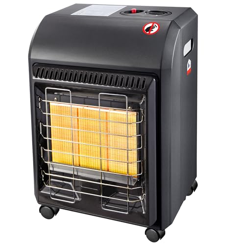 Propane Patio Heater, Portable Outdoor 18000BTU Gas Radiant Heater, LP Propane Heaters for Indoor, Shop, Garage, Outside, Camping