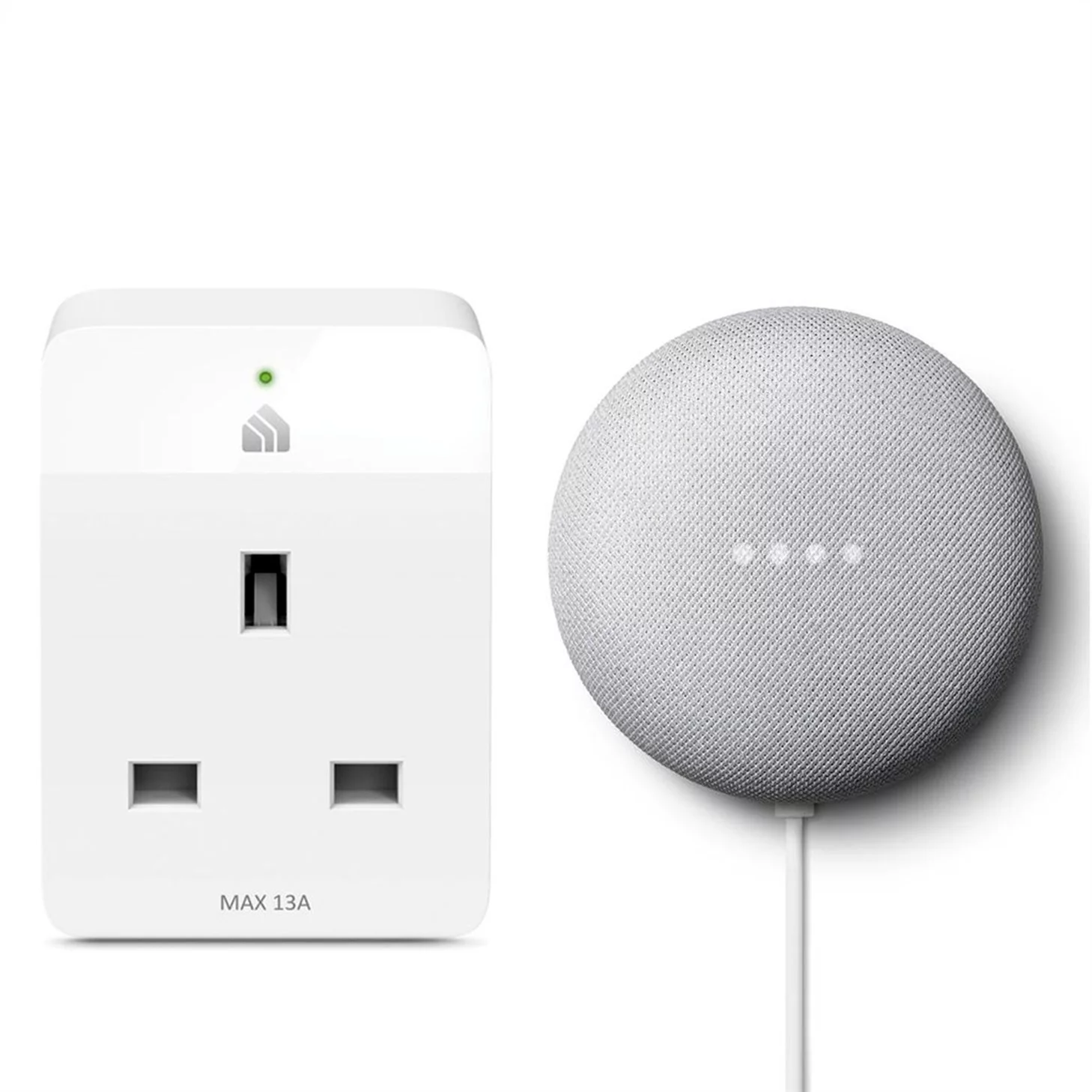 Google Nest Mini + Smart Plug 2nd Generation Smart Speaker - Snow - Curated Treasures Market