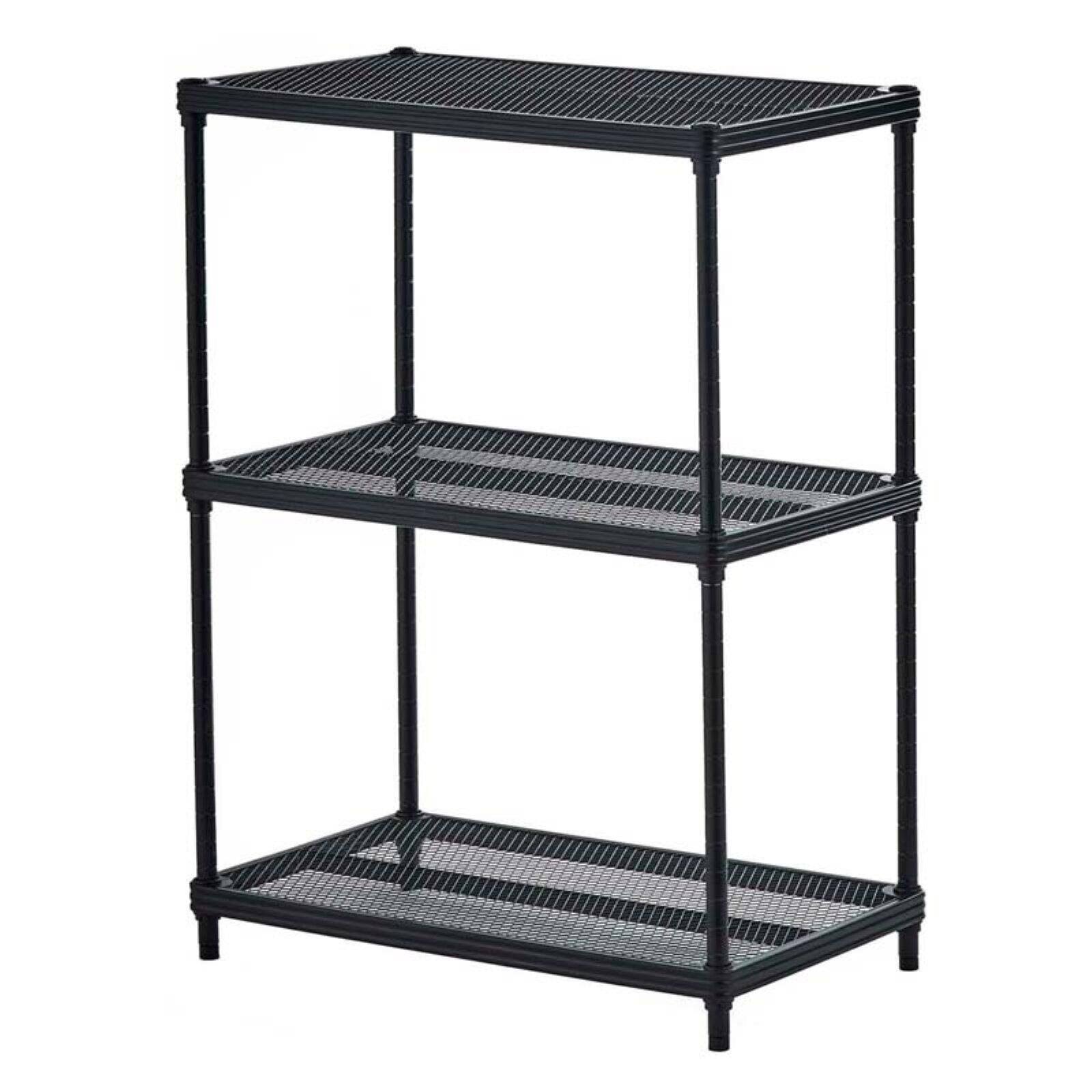 Design Ideas MeshWorks 3 Tier Shelving Unit - Black - Megean