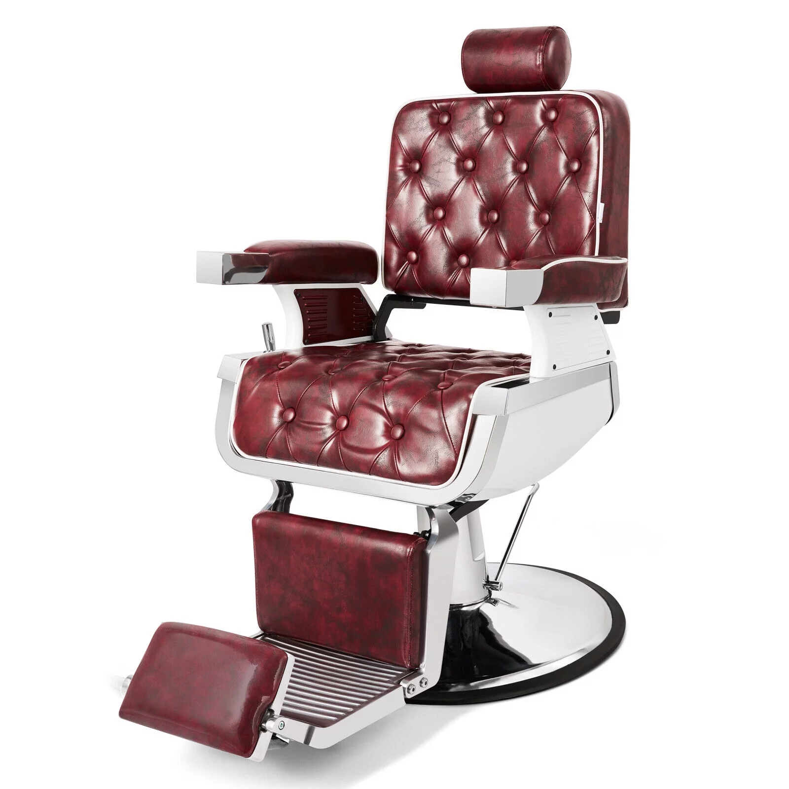 Artist Hand Heavy Duty Salon Recliner Barber Chair Hair Stylist Tattoo Beauty Spa (Red)