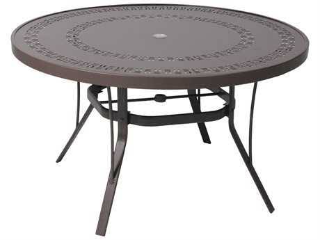 Suncoast Patterned Square Aluminum 24'' Round Metal Patio End Table