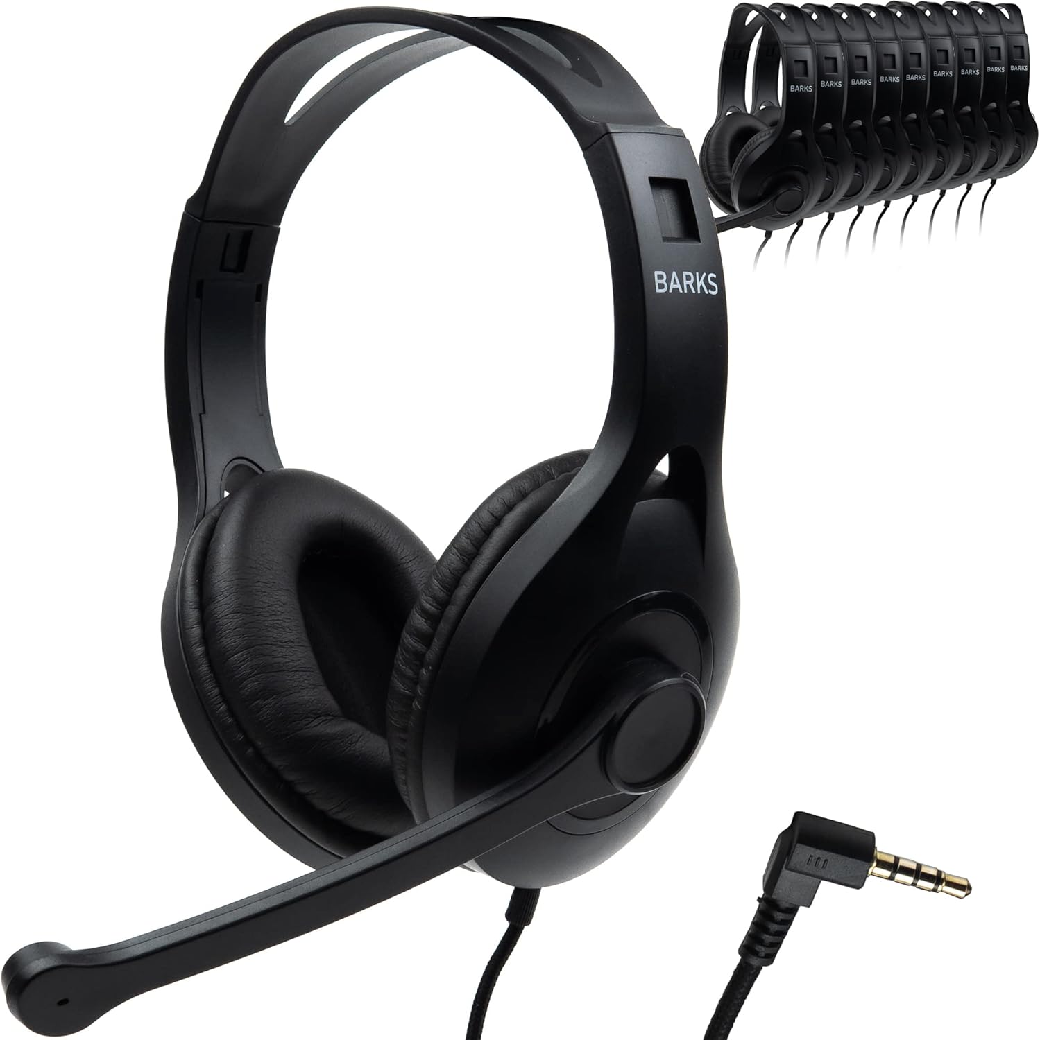 Bulk Classroom Headphones with Microphone (10 Pack)