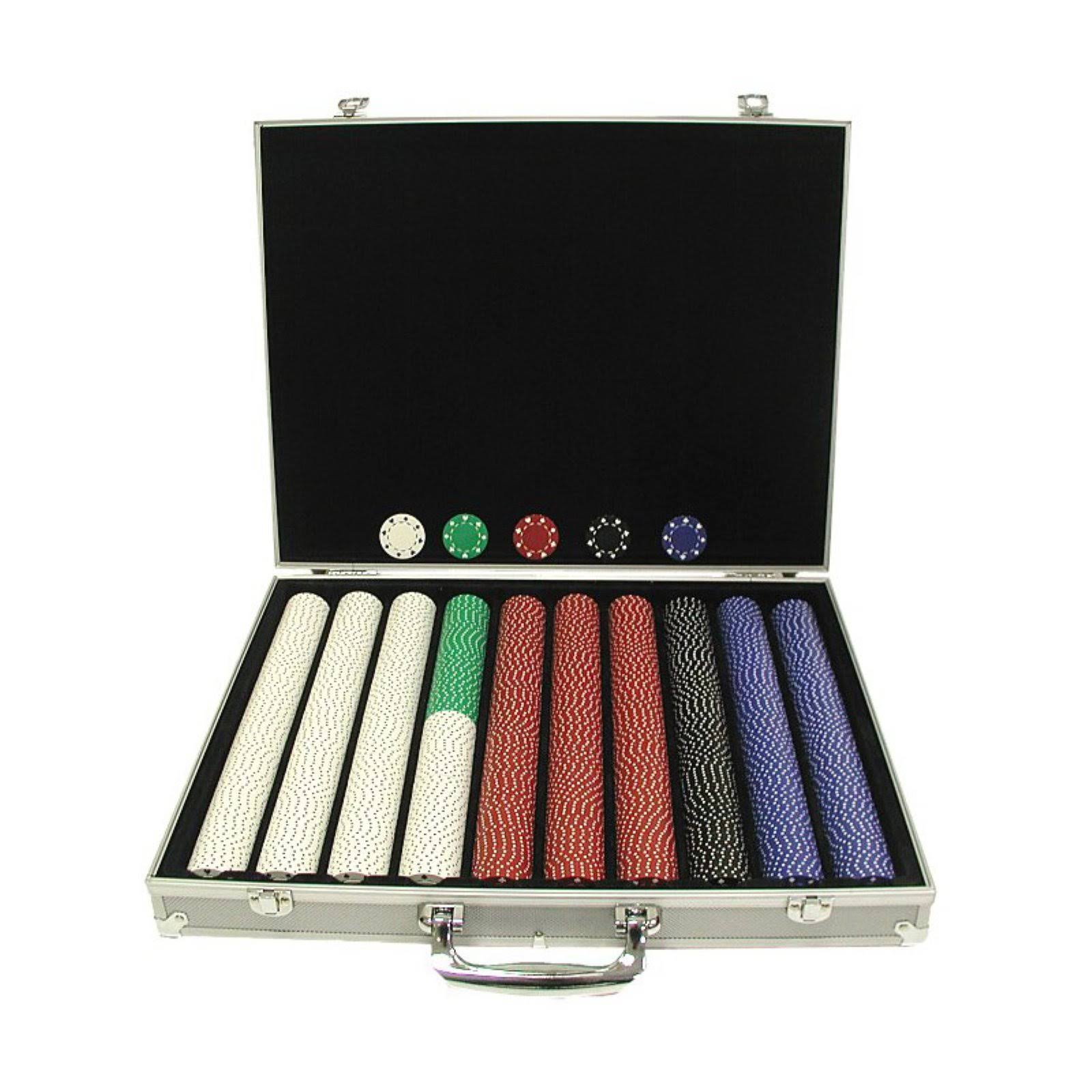 Trademark Poker 1000 11.5 Gram Suited Chips in Silver Aluminum Case