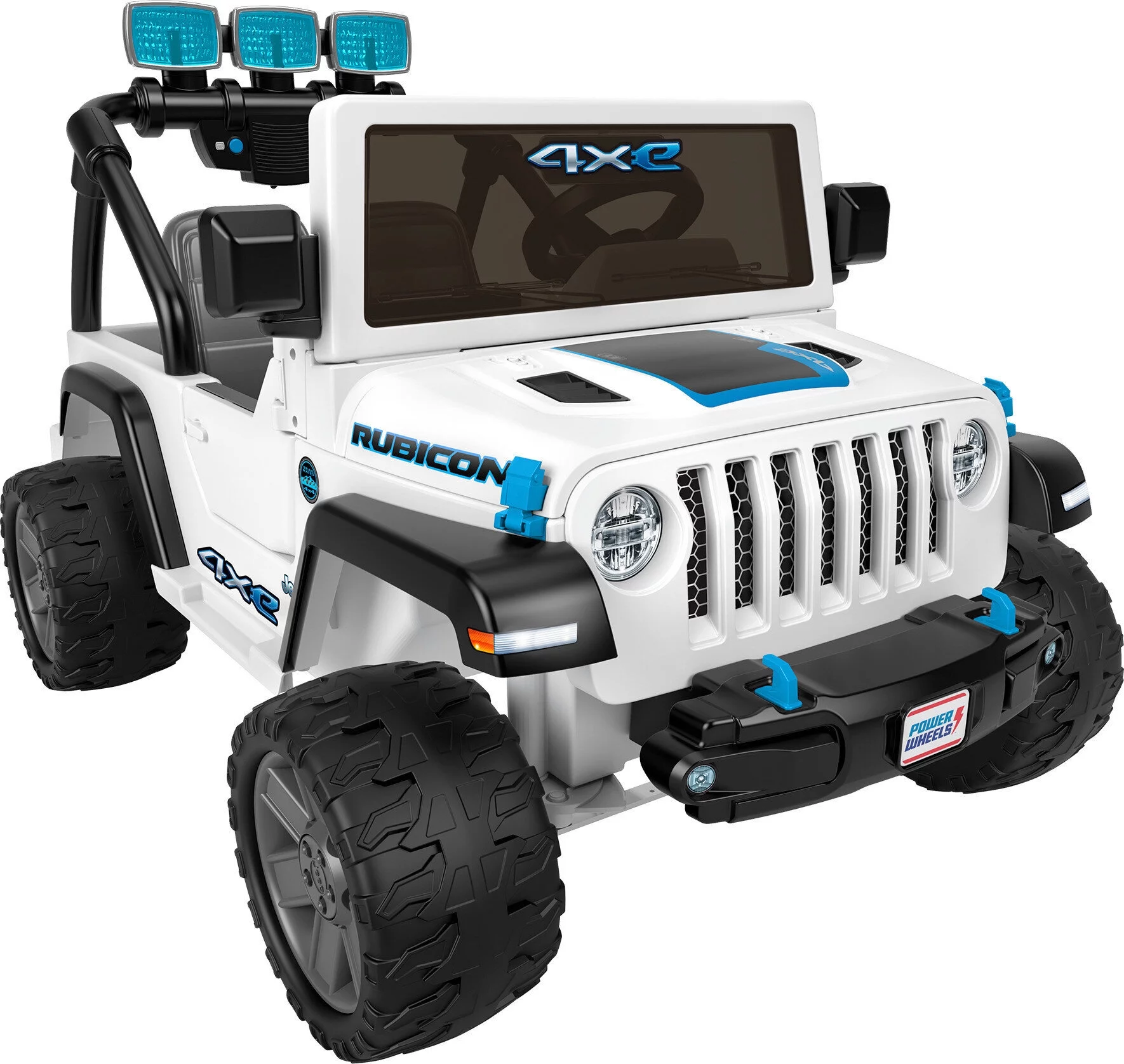 12V Power Wheels Jeep Wrangler 4xe Ride-On Toy with Sounds and Lights, Preschool Toy
