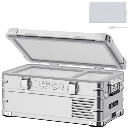 ICECO APL20 20 Liter 12 Volt Freezer Refrigerator with SECOP Compressor|Aluminum|AC 110V/ DC 12V|-4℉ to 68℉|Portable Refrigerator Fridge for Car