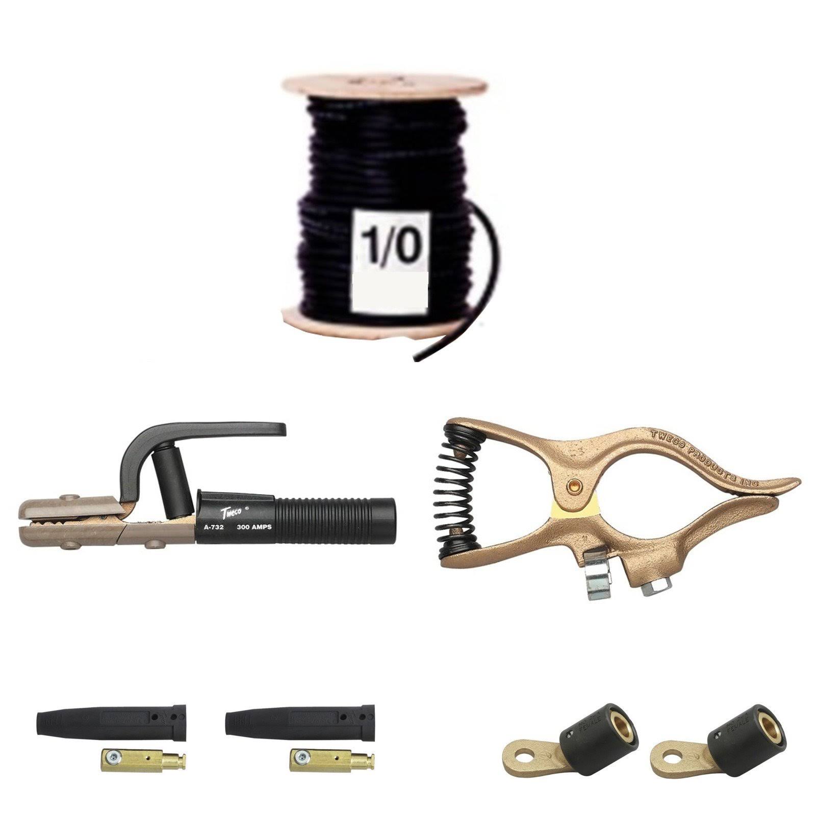 50 ft. Welding Leads, 50' Cable, Holder, Ground Clamp