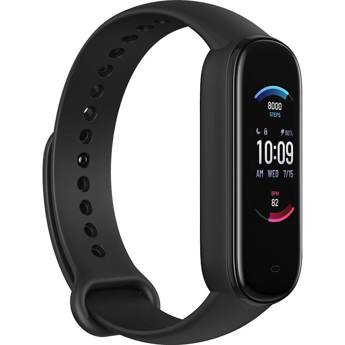 Amazfit 28mm Band 5 Fitness Tracker with Alexa Built-in, Black - Megean