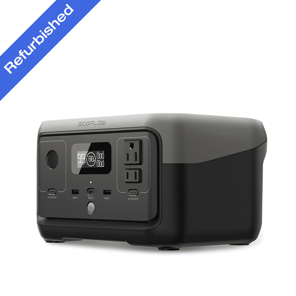 EcoFlow Portable Power Station,RIVER 2 Solar Generator, 256Wh Capacity,600W AC Output for Outdoor Camping,Home Use,Emergency,Used