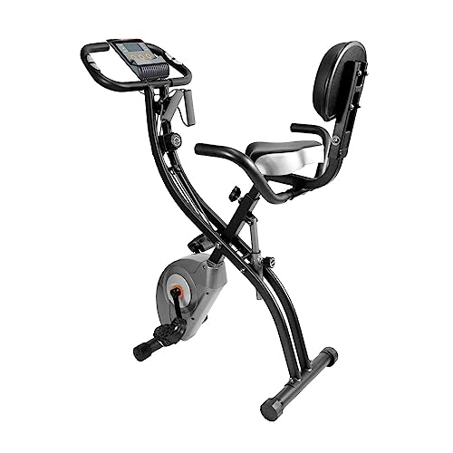 ATIVAFIT Exercise Bike Foldable Fitness Indoor Cycling Bike Magnetic 3 in 1 Upright Recumbent Exercise Bike with Resistance Bands for Home Workout