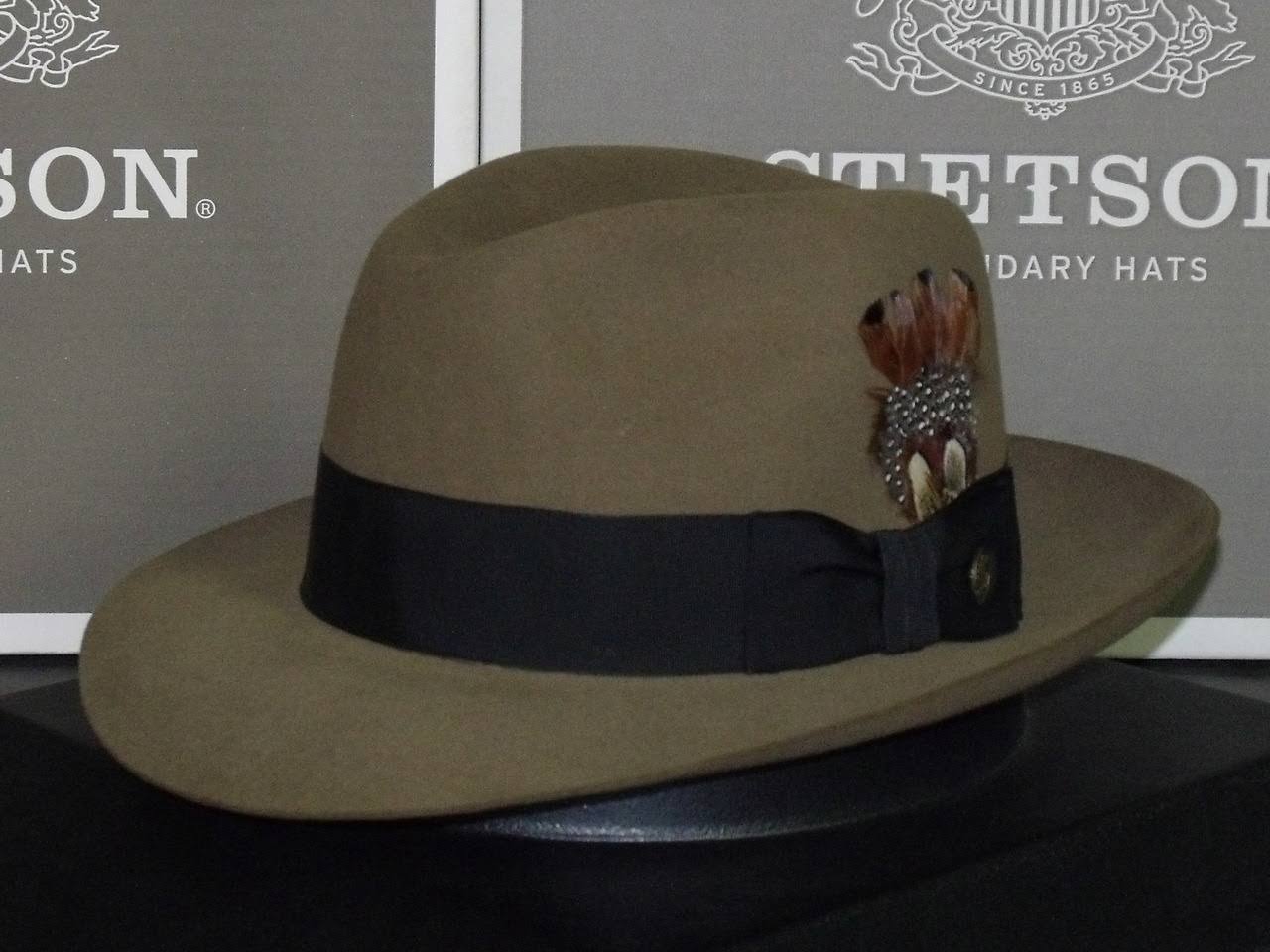Stetson Temple Fur Felt Fedora Hat, Gray