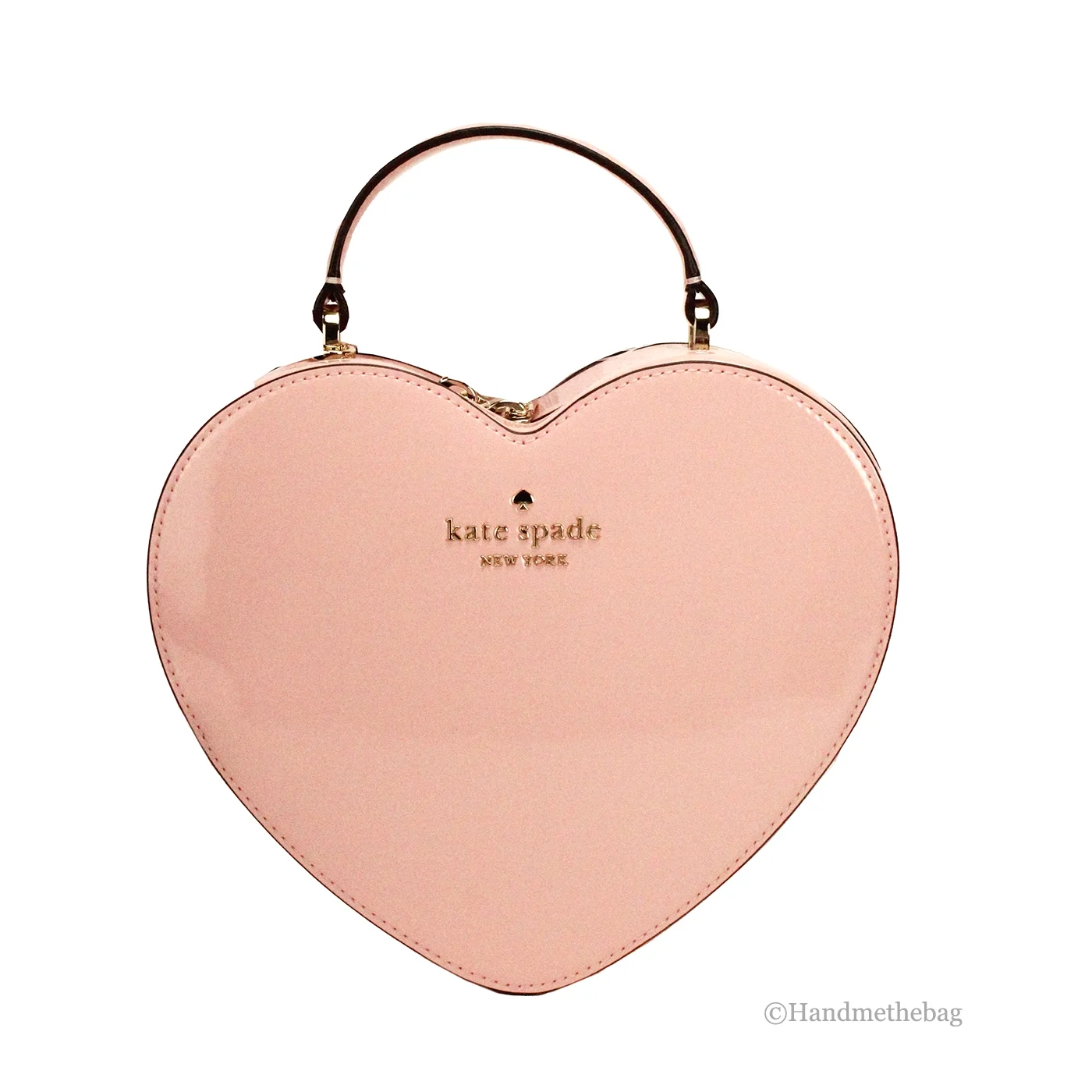 Kate Spade Love Shack Tea Rose Patent Leather Top Handle Heart Crossbody Bag