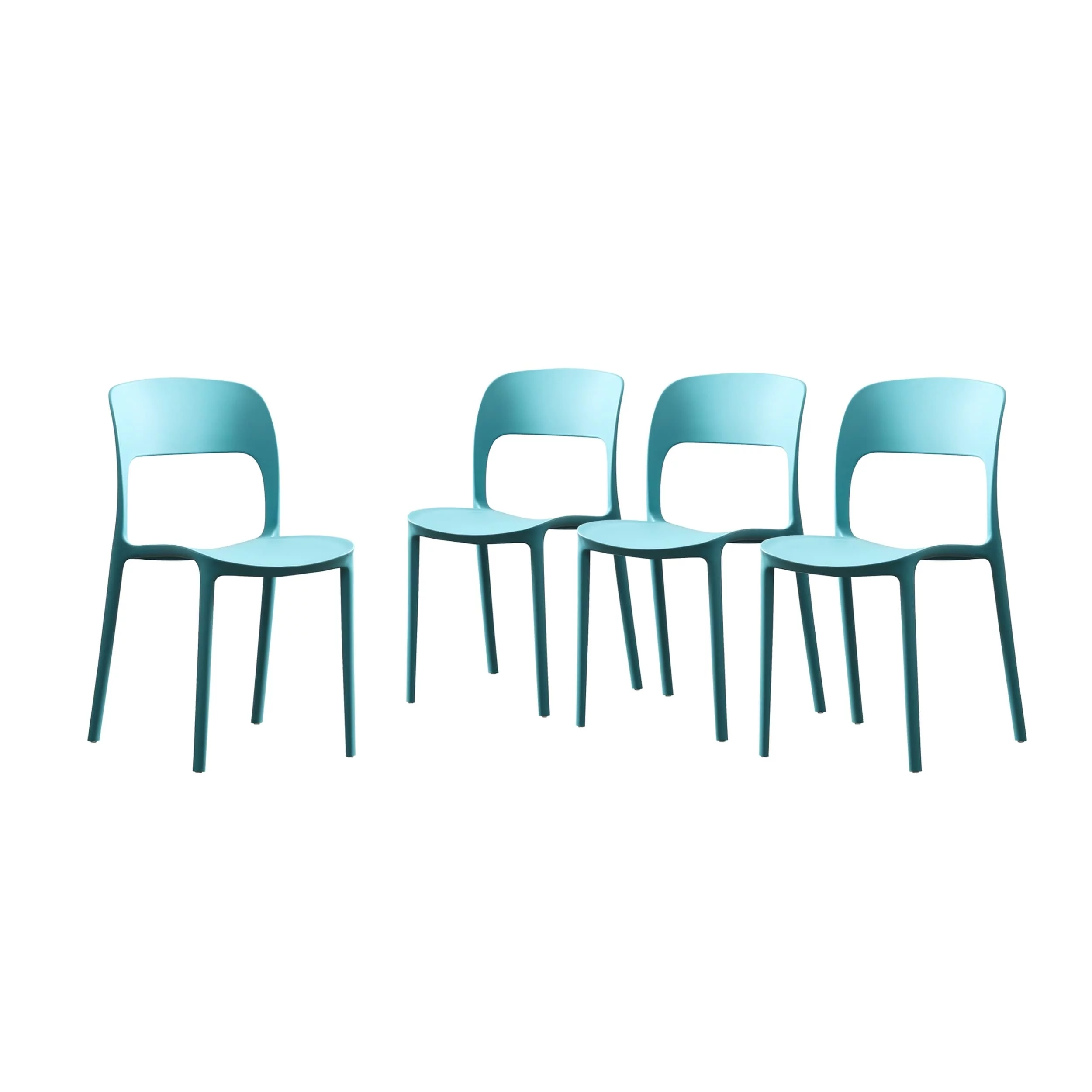 Christopher Knight Home Katherina Outdoor Plastic Stacking Dining Chairs (Set of 4) by Teal