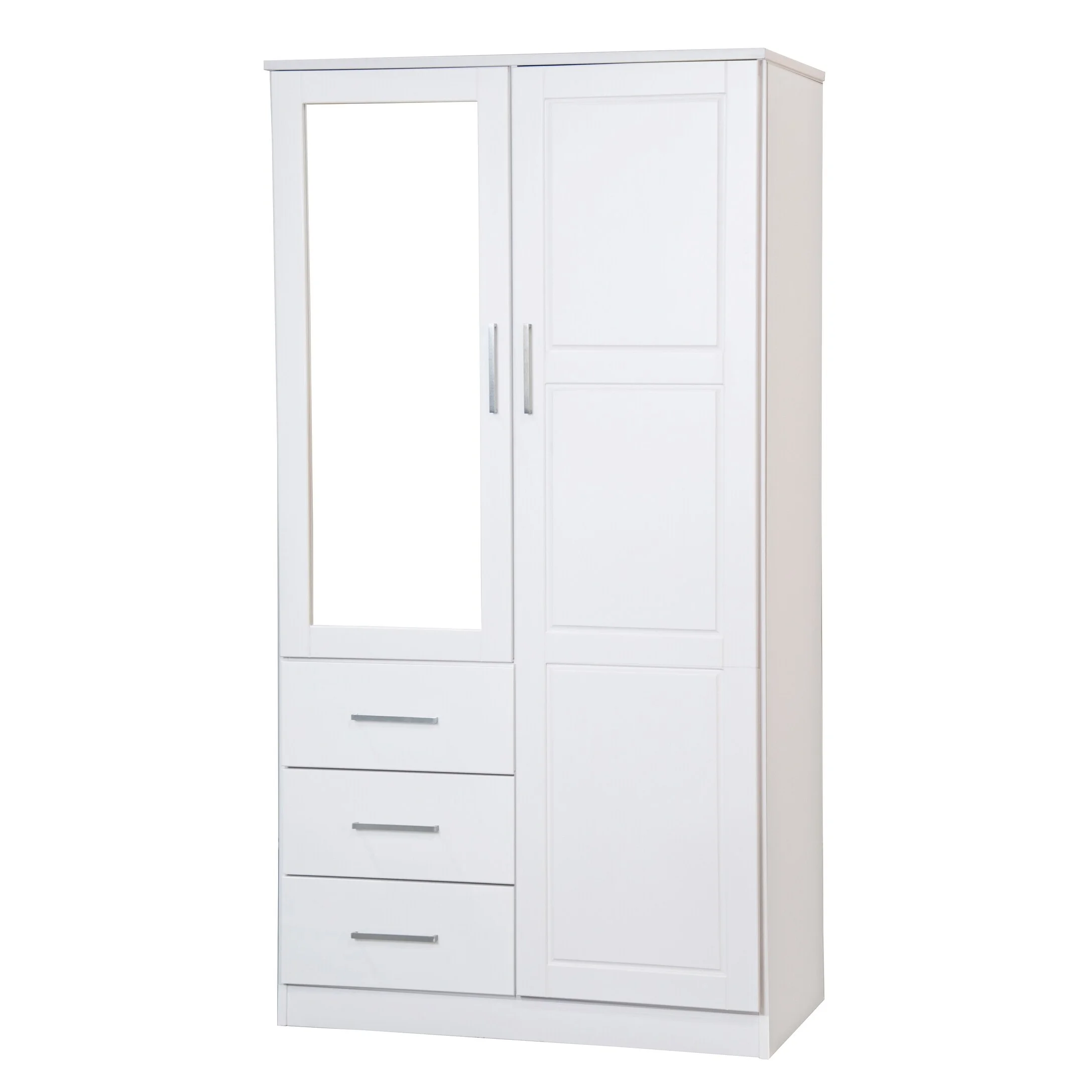 Palace Imports, Inc. Palace Imports 100% Solid Wood Metro Wardrobe Armoire with Solid Wood or Mirrored Doors White