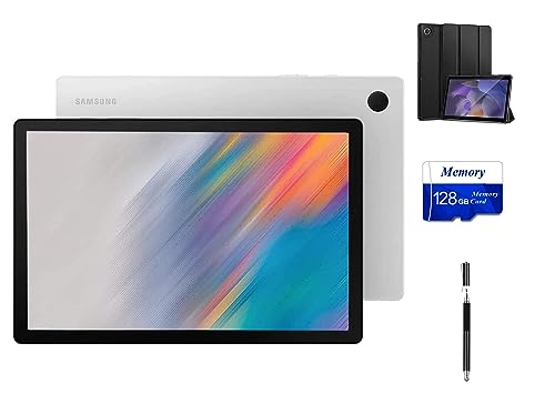 SAMSUNG Galaxy Tab A8 Android WiFi Tablet, 10.5 inch Touchscreen (1920x1200) LCD Screen, 128GB Storage, Bluetooth, Android 11 OS, Silver + Accessories