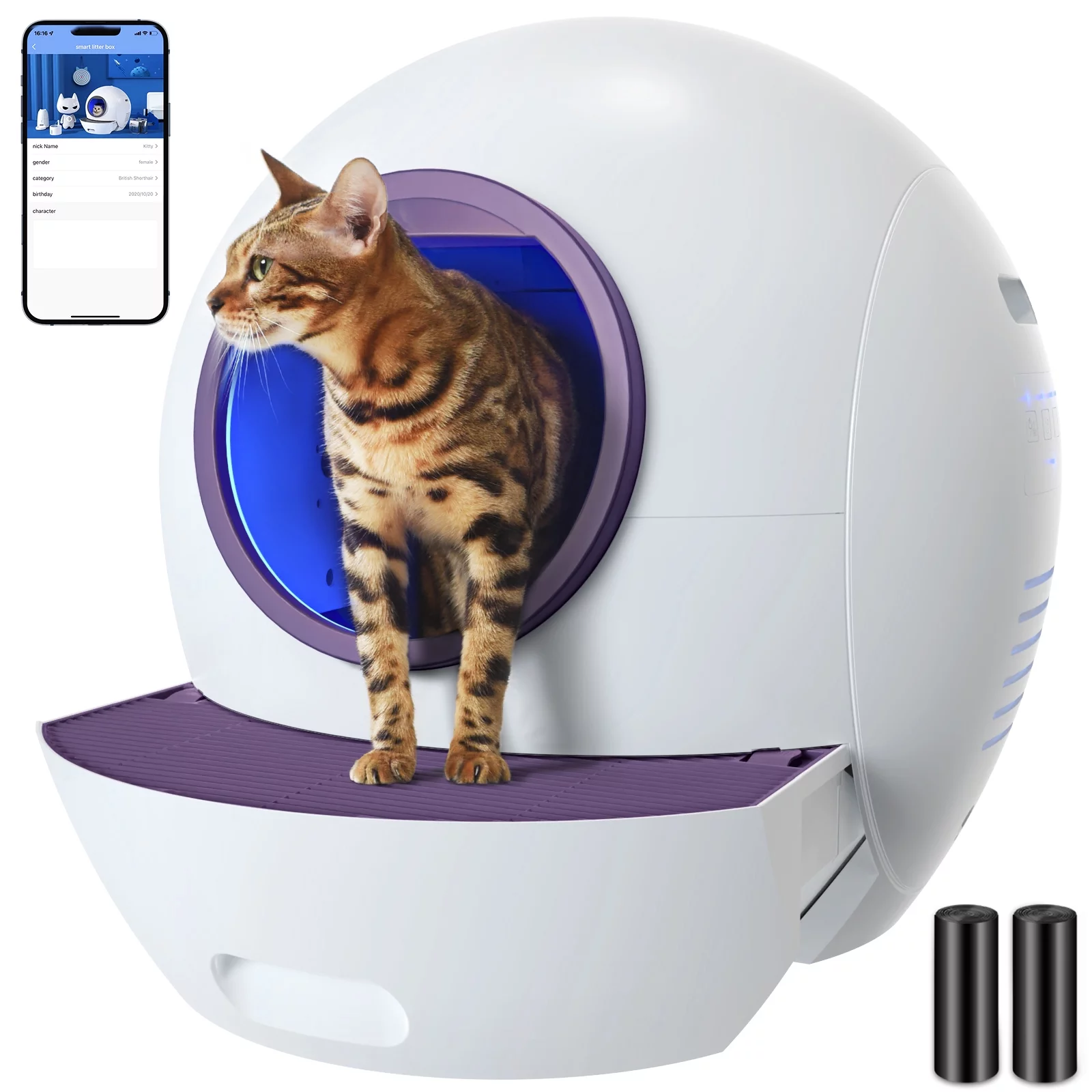 ELS PET Self Cleaning Cat Litter Box Automatic for Multiple Cats, APP Control - Radiant Selections
