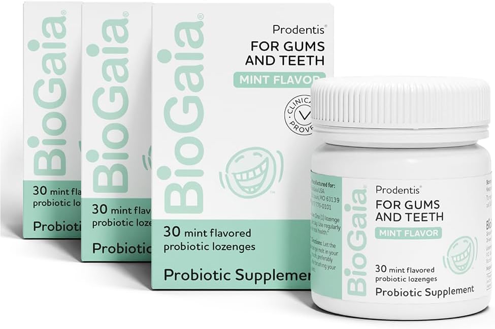 BioGaia Prodentis 3-Pack Bundle | Dental Probiotics for Teeth and Gums | Promotes Good Oral Health & Gut Health Too | Oral Probiotics | Mint-flavored