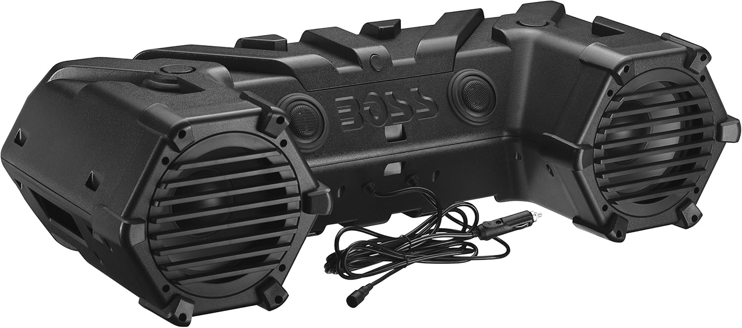 BOSS Audio Systems ATVB95LED UTV ATV Speakers - Weatherproof, ATV Soundbar, 8 Inch Speakers, 1.5 Inch Tweeters, Amplified