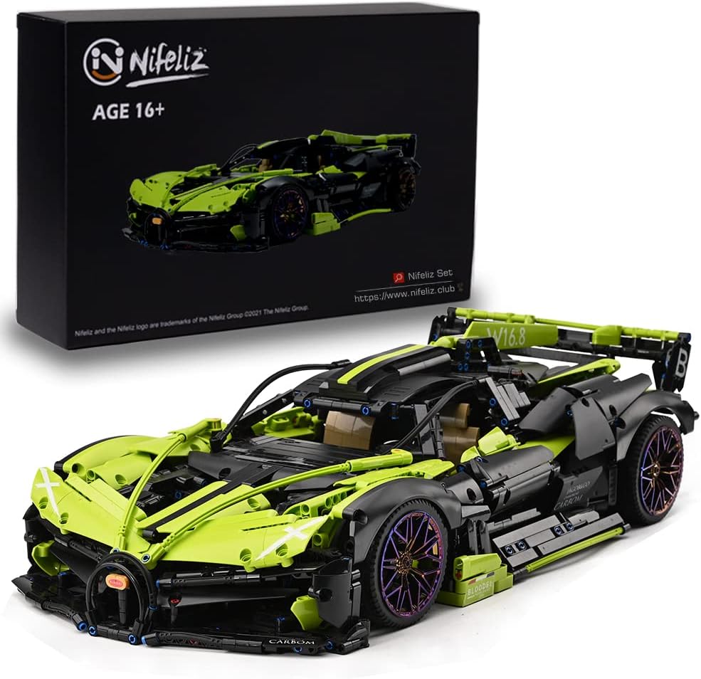 Nifeliz Super car Polide MOC Building Blocks and Construction Toy, Adult Collectible Model Cars Set to Build, 1:8 Scale Sports Car Model (3588 Pcs)