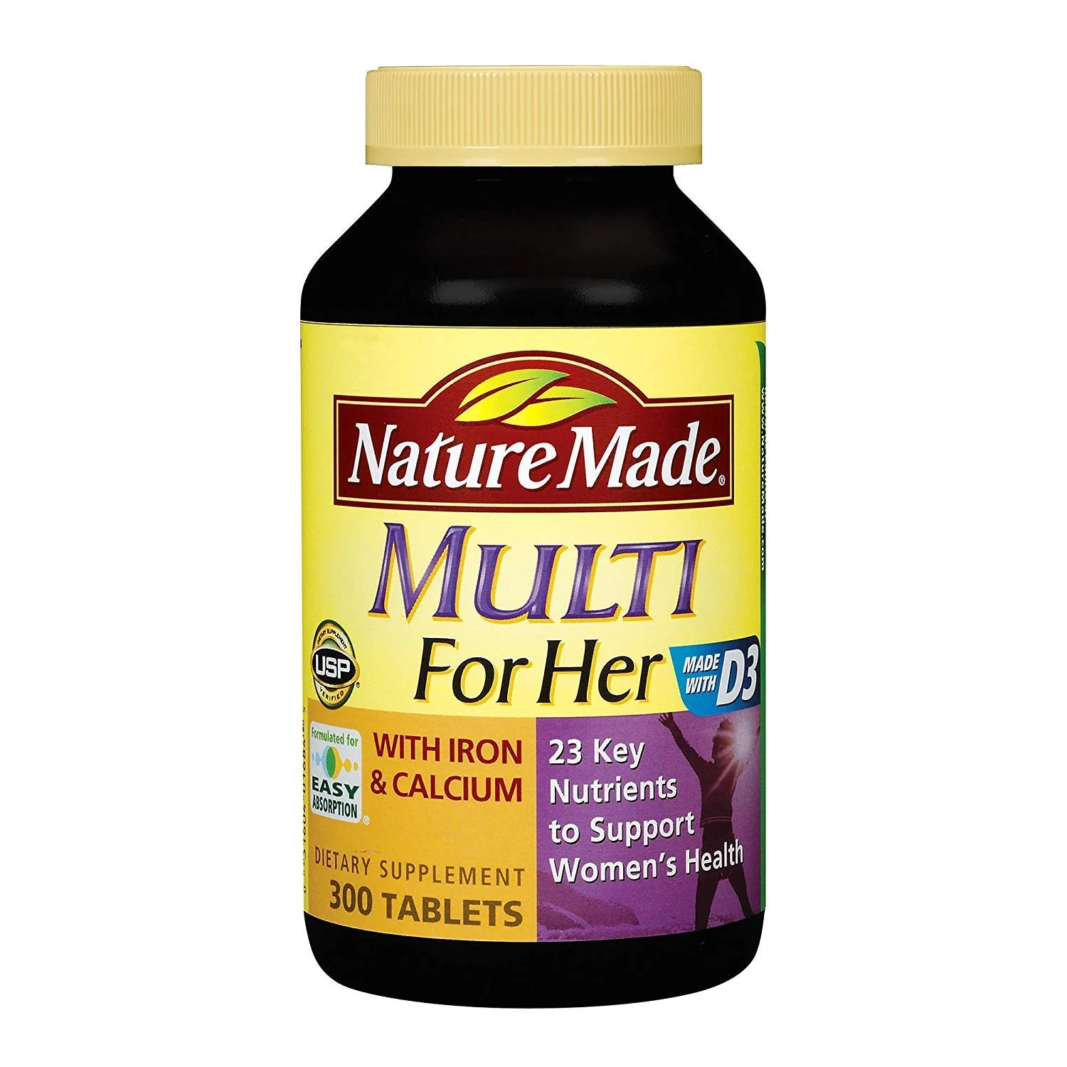 Nature Made, Multi Vitamins for Her with Iron and Calcium and 23 Key Nutrients to Support Women's Health (300 Tablets) - Kansas Nuitrition - HNZSDS