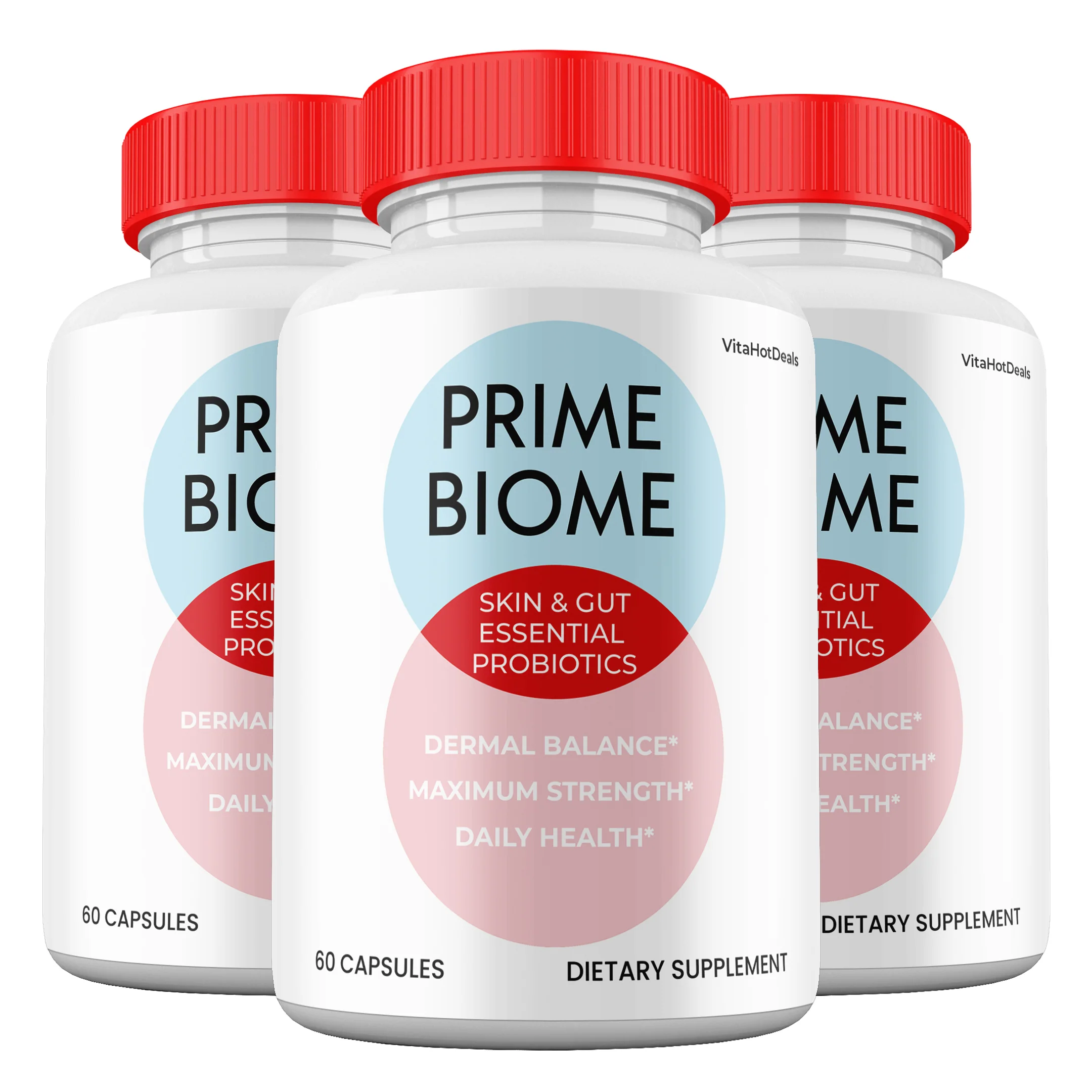 Prime Biome Skin & Gut Probiotics capsules (3 Pack) - Kansas Nuitrition - HNZSDS