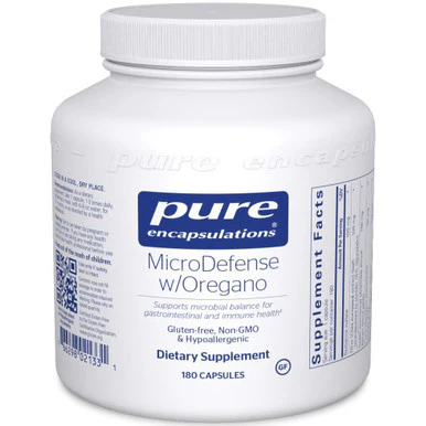 Pure Encapsulations MicroDefense w/Oregano 180c - Kansas Nuitrition - HNZSDS
