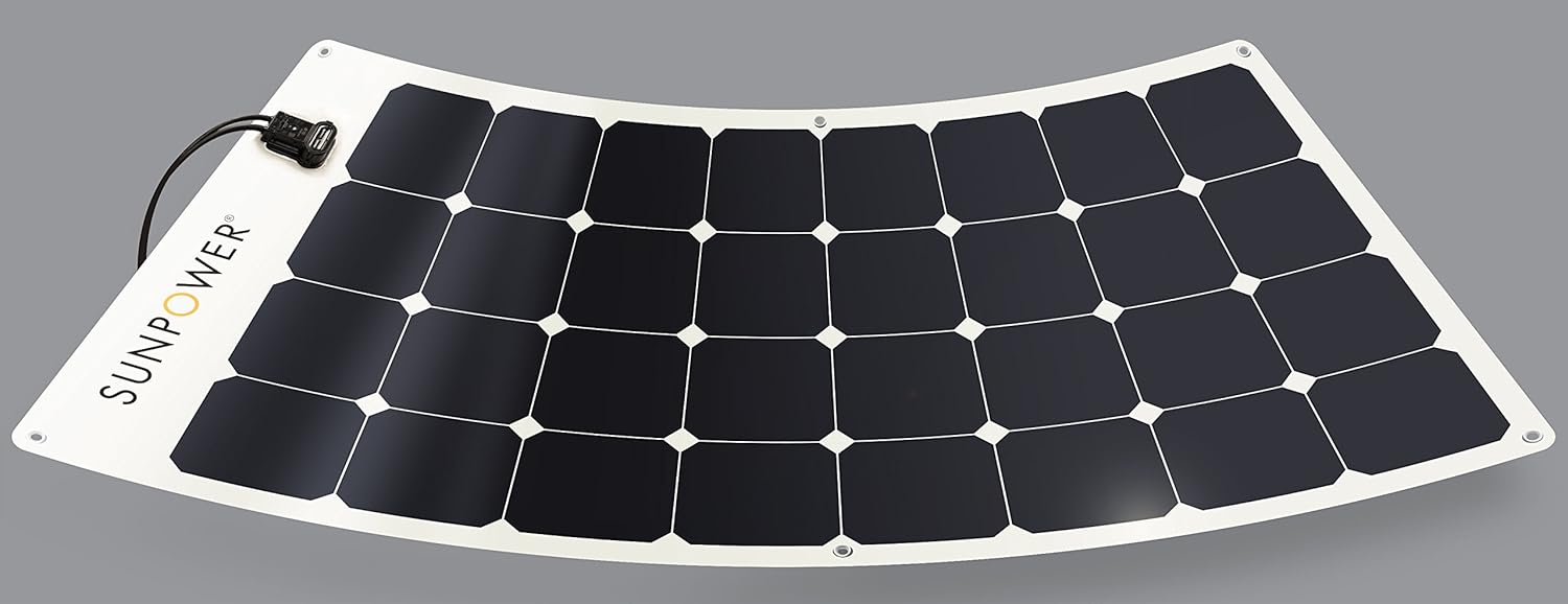 SUNPOWER Portable Solar Panels, Flexible Panel / Monocrystalline Cells / Lightweight/ MC4 Connectors Camping, boats, RV + more (100W)