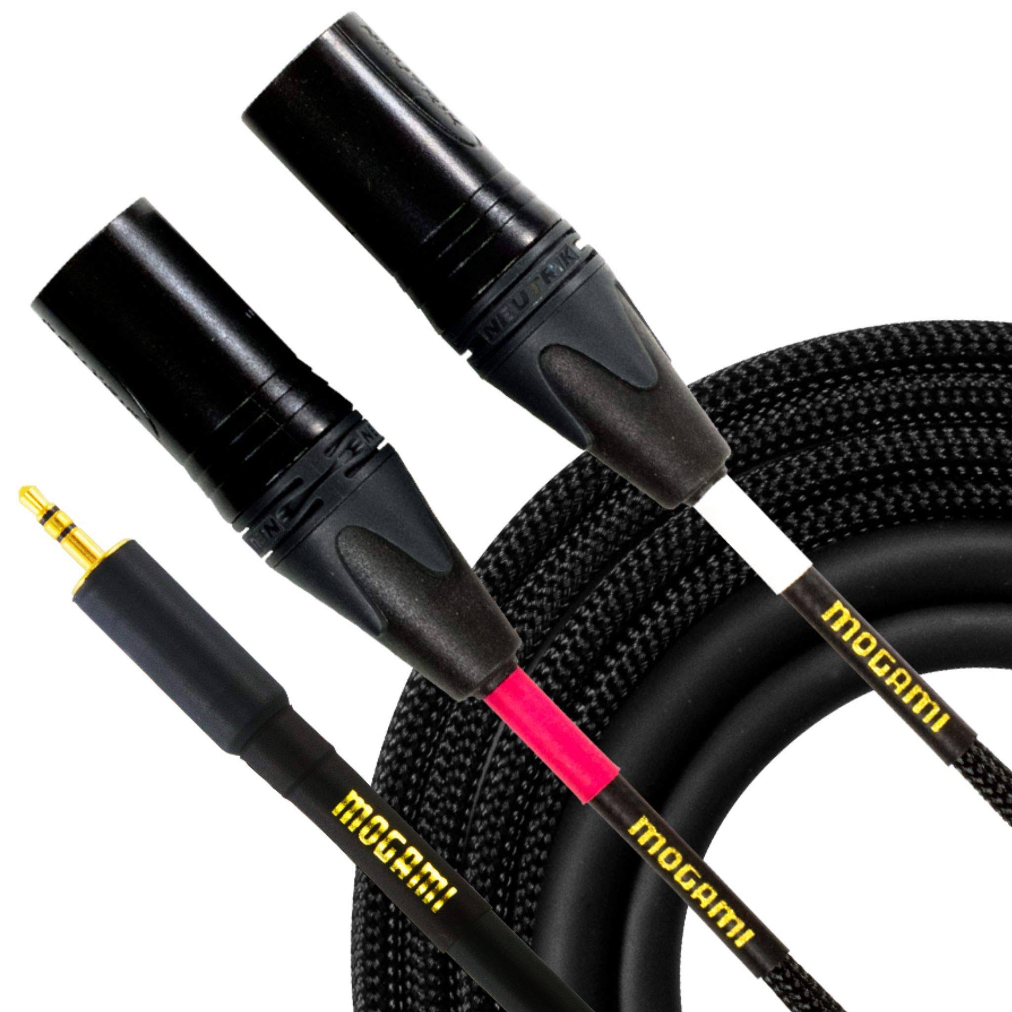 Mogami 3& Gold 3.5mm TRS Male to Dual XLR Male, Straight Stereo Audio Adapter Cable