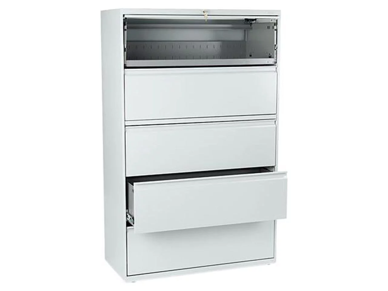 HON 5 Drawers Lateral Lockable Filing Cabinet, Gray