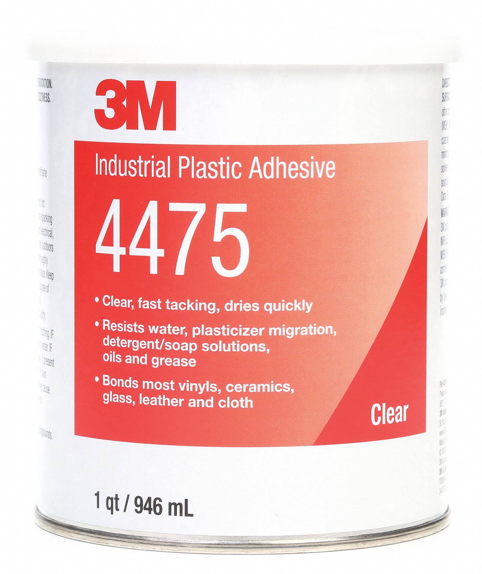 3M 4475 Clear Industrial Plastic Adhesive, 1 Quart