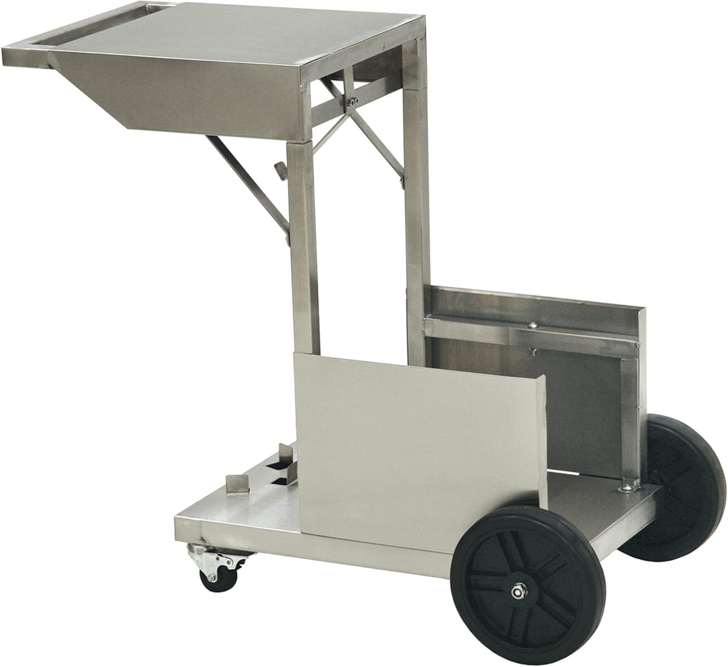 Bayou Classic 700-185 Stainless Bayou Fryer Cart Features Rubber Wheels and Locking Casters Hook Mount for Propane Tank Perfect Accessory for 4-gal