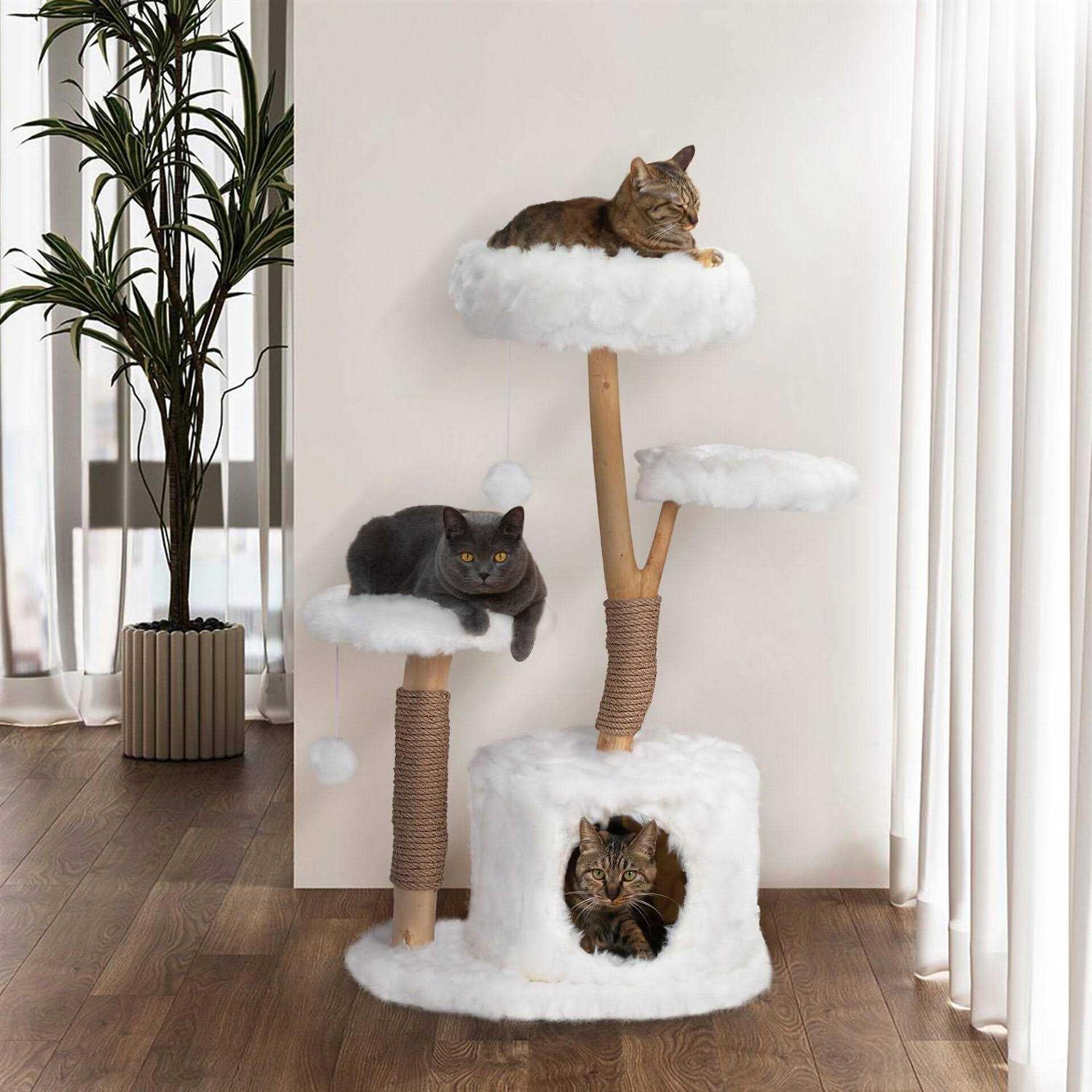 Coziwow Cat Tree Real Branch Luxury Cat Condo - Pet Supplies online store