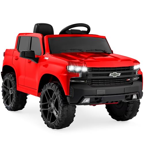 Best Choice Products 12V Licensed Chevrolet Silverado Ride On Truck, Electric Car Toy w/Parent Remote Control, Truck Bed Storage, Bluetooth Speaker