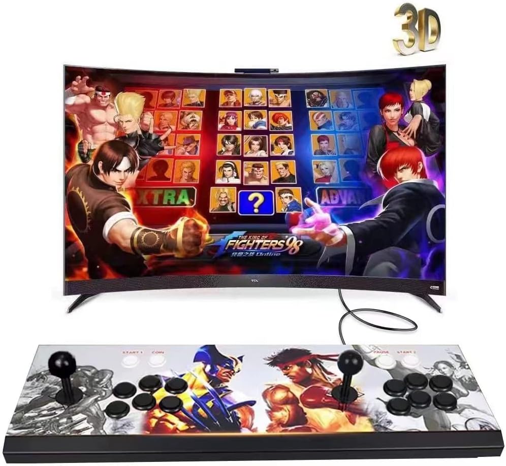 XFUNY Arcade Game Console 1080P 3D & 2D Games 8000 in 1 Pandora's Box 3D 2 Players Arcade Machine with Arcade Joystick Support Expand 8000+ Games for