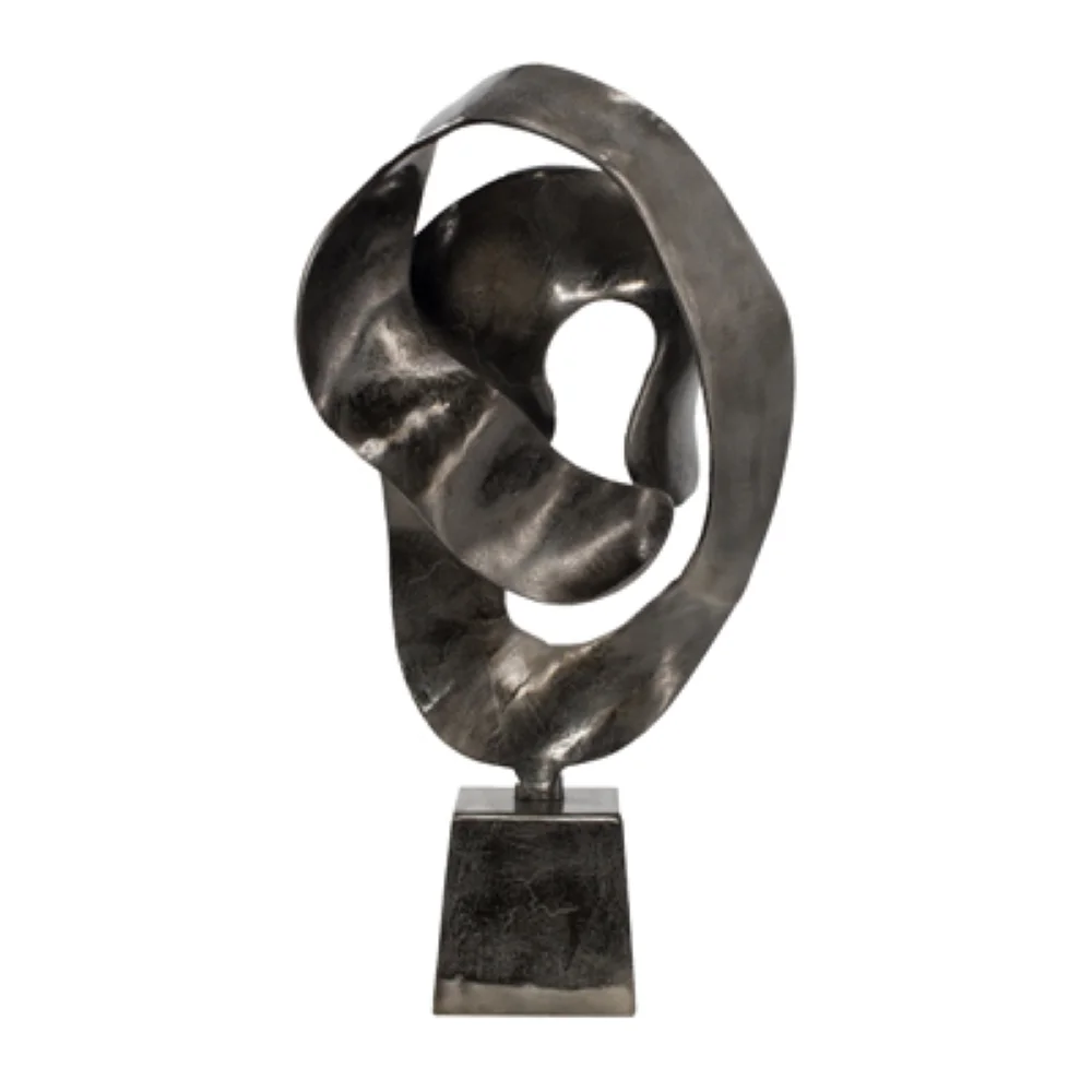 CC Home Furnishings Abstract Sculpture on Pedestal Base - 28.25" - Black
