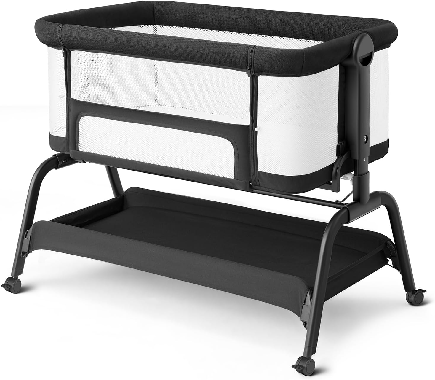 Baby Bassinet Bedside Crib, 3 in 1 Bassinet Bedside Sleeper with Soft Mattress and Breathable Sheet