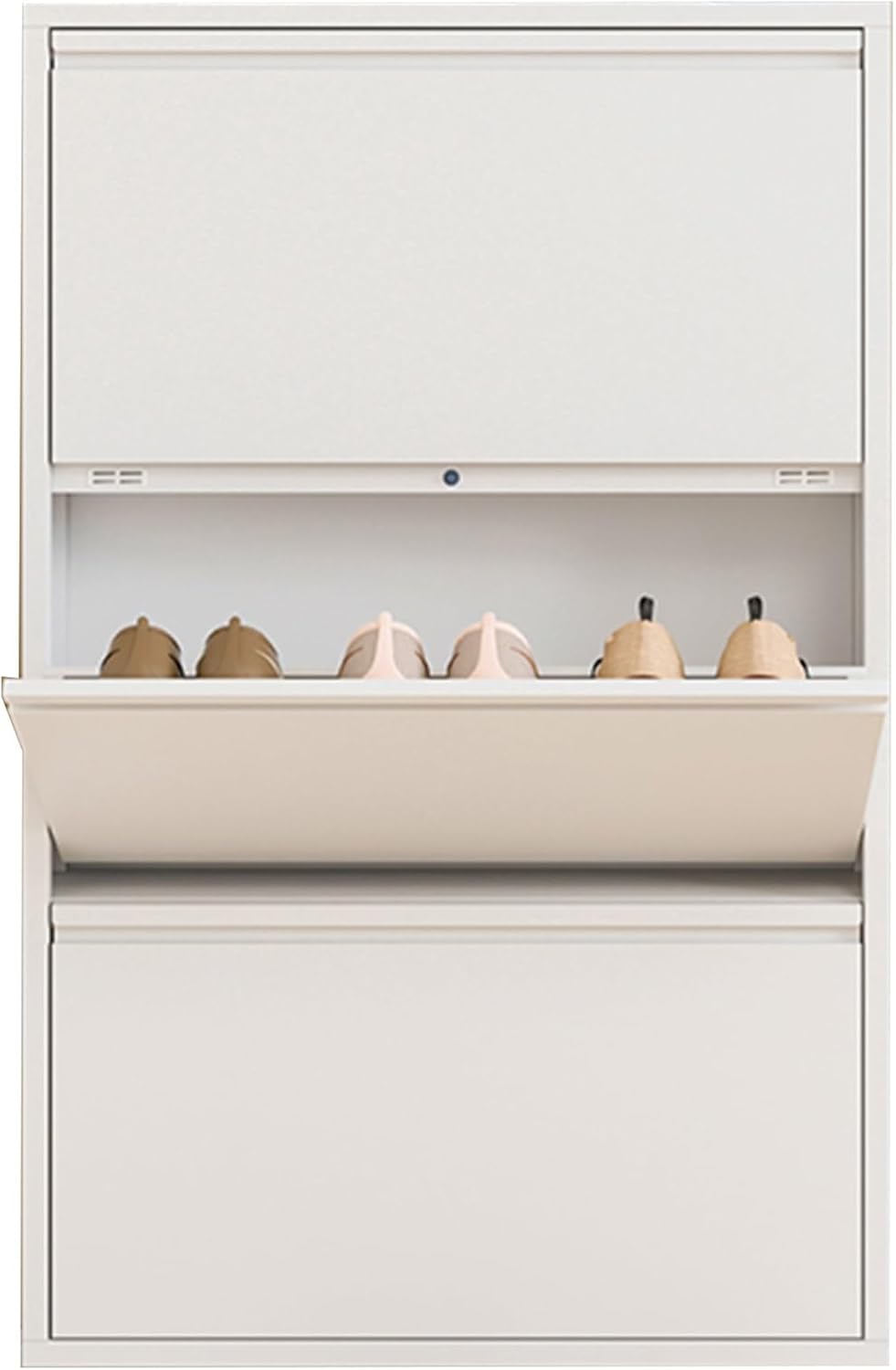 Shoe Storage Cabinet for Entryway Slim,Narrow Shoe Cabinet,Hidden Shoe Storage with Doors,White Closed Shoe Rack,Shoe Organizer