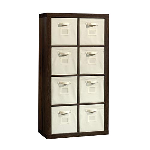 Sauder Stow-away Cube Storage 8-Cube Organizer/Pantry cabinets, Smoked Oak finish