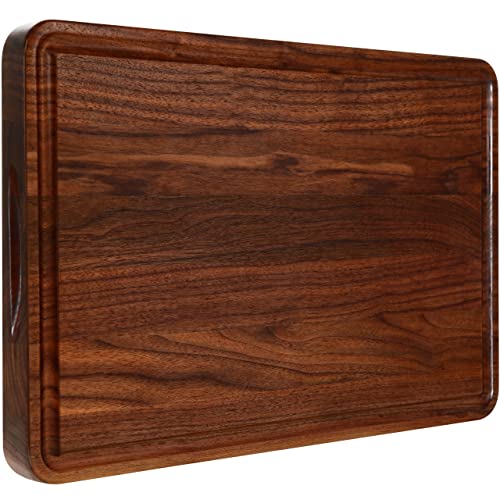 AZRHOM Extra Large Thick Walnut Wood End Grain Cutting Board 24x18x2 In, Wooden Butcher Block