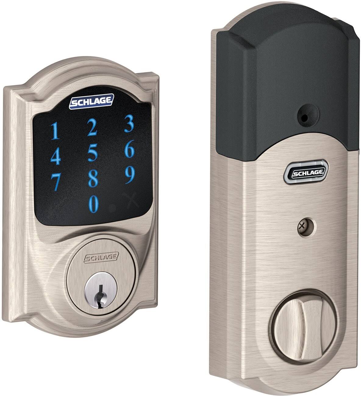 Schlage BE469NXVCAM619 Camelot Touchscreen Deadbolt, Satin Nickel