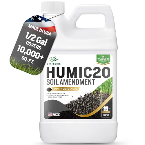 64oz 20% Humic Acid for Lawn - Covers 10,000 sq ft, Humic20 Soil Amendments, Ideal Humic Acid for Plants Healthy Soil & Growth